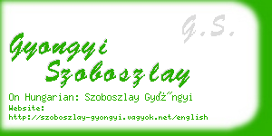 gyongyi szoboszlay business card